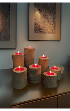 7'li Tealight Mumluk Seti, Doğal Kütük, El Yapımı Ahşap, Rustik Modern Dekor Bohem & İskandinav Tarz Ahşap Rengi 7'li Tealight Mumluk Seti, Doğal Kütük, El Yapımı Ahşap, Rustik Modern Dekor Bohem & İskandinav Tarz Ahşap Rengi