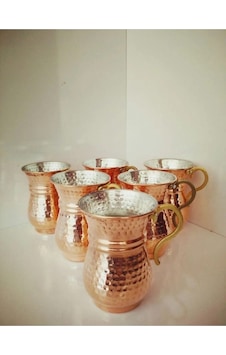 6'lı Bakır Bardak , Bakır Maşrapa 6'lı Bakır Bardak , Bakır Maşrapa