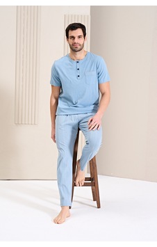 Oversleep 1743 Erkek Pijama Takım Mavı/2xl Mavi