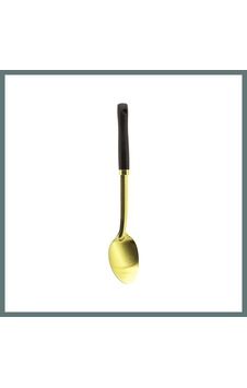 Ventra Ahşap Saplı Metal Servis Kaşığı Altın Renk Ventra Ventra Ahşap Saplı Metal Servis Kaşığı Altın Renk Ventra