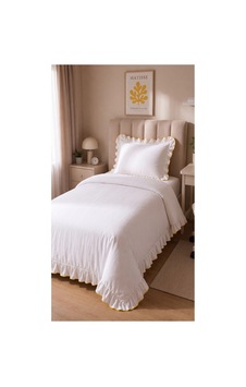 %100 Pamuk Overloklu Fırfırlı Tek Kişilik Nevresim Takımı Lastikli Çarşaflı 160x200 Cm Sarı - 904799828 Sarı %100 Pamuk Overloklu Fırfırlı Tek Kişilik Nevresim Takımı Lastikli Çarşaflı 160x200 Cm Sarı - 904799828 Sarı