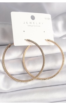 Mey İthalat Pirinç Gold Renk Zirkon Taşlı Halka Model Kadın Küpe Altın 25385157