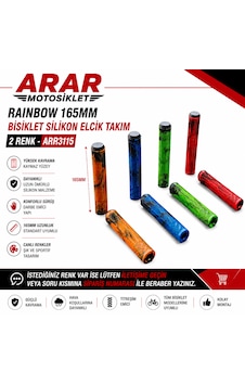 Rainbow 165mm Bisiklet Silikon Elcik Takım 2 Renk-arr3115