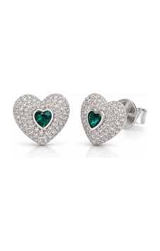 Servi 925 Ayar Gümüş Emerald Love Zümrüt Rengi Taşlı Kalp Küpe-542 Servi 925 Ayar Gümüş Emerald Love Zümrüt Rengi Taşlı Kalp Küpe-542