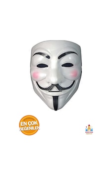 Papatyampartievi V For Vendetta Maskesi - Anonim Film Temalı Beyaz