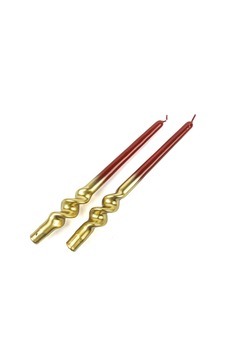 Mikasa Moor Gold Kırmızı 2'li Mum 30cm Altın - Kırmızı Mikasa Moor Gold Kırmızı 2'li Mum 30cm Altın - Kırmızı