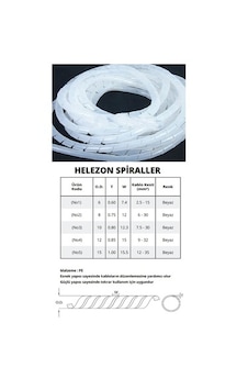 Helezon Spiral Kablo Kanalı 10 Mt + No1