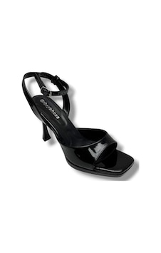 Erbay 603-26 Rugan Deri Tek Bant Topuklu Kadın Sandalet 10cm Siyah Erbay 603-26 Rugan Deri Tek Bant Topuklu Kadın Sandalet 10cm Siyah