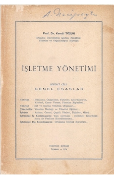 İşletme Yönetimi Birinci Cilt Genel Esaslar