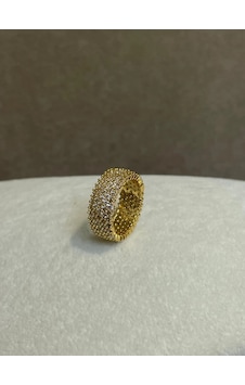 Yeni Sezon Vip Seri Paslanmaz Çelik Altın Kaplama 5 Sıra Zirkon Taş'lı Tamtur Yüzük Gold Yeni Sezon Vip Seri Paslanmaz Çelik Altın Kaplama 5 Sıra Zirkon Taş'lı Tamtur Yüzük Gold