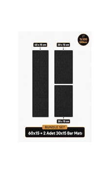 Siliconly 3 Lü %100 Silikon Bar Matı Seti 60x15 Cm + 2 Adet 30x15 Cm Kaydırmaz Mat Siliconly 3 Lü %100 Silikon Bar Matı Seti 60x15 Cm + 2 Adet 30x15 Cm Kaydırmaz Mat
