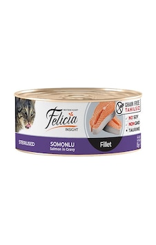 Felicia Sterilised Tahılsız Somonlu Konserve Yetişkin Kedi Maması 85 G