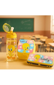Efe Mark Tweety Lisanslı Okul Seti 500 Ml Matara, Çok Renkli Efe Mark Tweety Lisanslı Okul Seti 500 Ml Matara, Çok Renkli