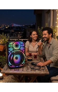 Northcity 8 Inç Rgb Işıklı Taşınabilir Bluetooth Speaker Karaoke Mikrofonlu Ses Sistemi Northcity 8 Inç Rgb Işıklı Taşınabilir Bluetooth Speaker Karaoke Mikrofonlu Ses Sistemi