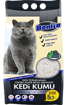 Bonisa Active Carbonlu Topaklaşan Bentonit Kedi Kumu 5 L