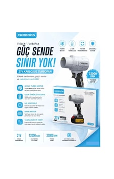 Carboon Ay08 32.000rpm Ahv-18 Hava Üfleyici Turbo Fan Hava Üfleme Makinası Carboon Ay08 32.000rpm Ahv-18 Hava Üfleyici Turbo Fan Hava Üfleme Makinası
