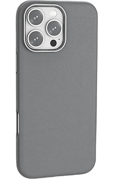 Pıılı Apple Uyumlu iPhone 16 Pro Leather Magsafe Telefon Kılıfı Gri Gri Pıılı Apple Uyumlu iPhone 16 Pro Leather Magsafe Telefon Kılıfı Gri Gri