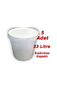 Decotone 33 L Plastik Kapaklı Kova Hobi Boya Gıda Yoğurt Kovası - 5 Adet Beyaz Decotone 33 L Plastik Kapaklı Kova Hobi Boya Gıda Yoğurt Kovası - 5 Adet Beyaz