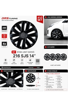 Alfa Romeo Uyumlu 14 Inc Kırılmaz Parlak Siyah Jant Kapağı 1 Takım 4 Adet No:216