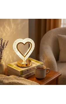 Plentiful Kalp Şeklinde Kristal Led Masa Lambası Dokunmatik, 3 Renk Işık Modlu, Şarjlı Mini Dekoratif Gece Lambası Plentiful Kalp Şeklinde Kristal Led Masa Lambası Dokunmatik, 3 Renk Işık Modlu, Şarjlı Mini Dekoratif Gece Lambası