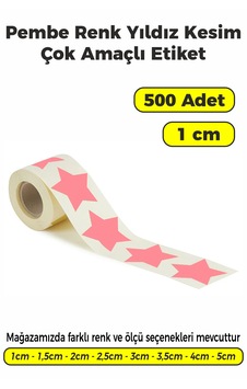 Pembe Renk Yıldız Kesim Sticker Etiket 1cm - 500 Adet Pembe Pembe Renk Yıldız Kesim Sticker Etiket 1cm - 500 Adet Pembe