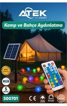 Mey İthalat Rgb Güneş Enerjili Boncuk Kamp Ve Bahçe Aydınlatma Diğer