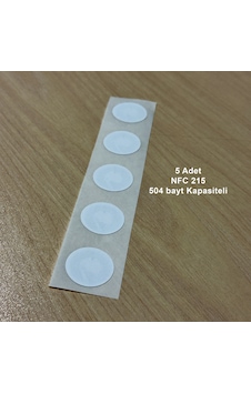 Beyaz Nfc Etiket Ntag215 25mm - 5 Adet - Bisiparisver