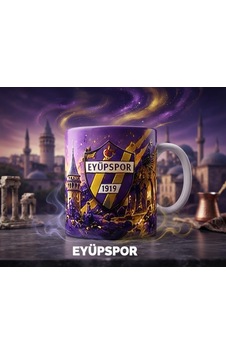 Eyüpspor Mor Sarı Tasarımlı Kaliteli Kupa Bardak Taraftar Kupası Beyaz Eyüpspor Mor Sarı Tasarımlı Kaliteli Kupa Bardak Taraftar Kupası Beyaz