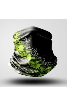 Green Motorcu Bandana Maske Outdoor Boyunluk Unisex Siyah