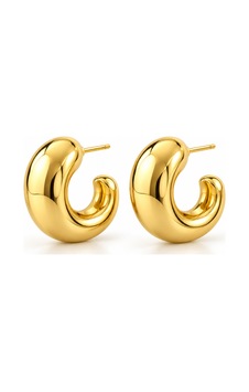 Venüs Altın Kaplama Paslanmaz Çelik Halka Küpe Gold Gold Venüs Altın Kaplama Paslanmaz Çelik Halka Küpe Gold Gold