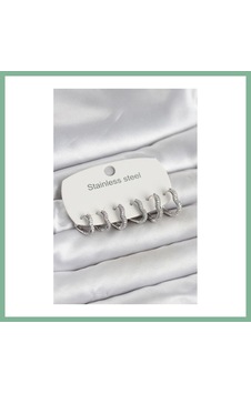 Bşkvirgo 316l Çelik Gümüş Renk 6'lı Set Kalp Form Kadın Küpe Bsk2026 Bşkvirgo 316l Çelik Gümüş Renk 6'lı Set Kalp Form Kadın Küpe Bsk2026