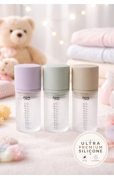 Tgm Baby Medimini 3'lü Ölçülü Ultra Premium Silikon Biberon Seti Vitamin Dispenseri Özel Taşıma Kablı