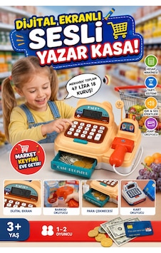 Eğitici Oyuncak Yazar Kasa Seti - Sesli, Işıklı, Dijital Ekranlı Ve Hesap Makineli Market Kasası Eğitici Oyuncak Yazar Kasa Seti - Sesli, Işıklı, Dijital Ekranlı Ve Hesap Makineli Market Kasası