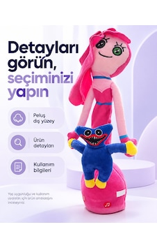 Misan Oyuncak Pembe Peluş Bebek 33 Cm Mavi Canavar Figürlü, Düğme Gözlü Tasarım Misan Oyuncak Pembe Peluş Bebek 33 Cm Mavi Canavar Figürlü, Düğme Gözlü Tasarım