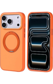 Apple iPhone Uyumlu 17 Pro Max Kılıf M-safe Şarj Özellikli Standlı Zore Proton Silikon Kapak Turuncu