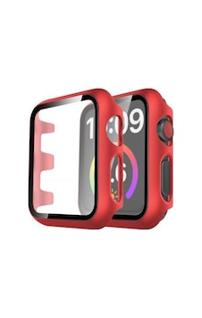 Cosmotex Newface Apple Watch Uyumlu  38mm Camlı Kasa Ekran Koruyucu - Kırmızı