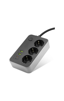 Topraklı Termal Akım Korumalı Uzatma Kablosu Anahtarlı 3 Priz 2 Usb 1 Type-c 2 M Siyah Sh4626 Topraklı Termal Akım Korumalı Uzatma Kablosu Anahtarlı 3 Priz 2 Usb 1 Type-c 2 M Siyah Sh4626