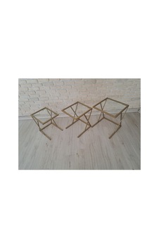 Şeffaf Camlı, Metal Zigon Sehpa Çok Renkli - 922789506 Çok Renkli Şeffaf Camlı, Metal Zigon Sehpa Çok Renkli - 922789506 Çok Renkli