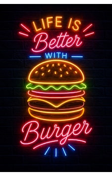 Hamburger Neon Duvar Tablosu Mdf Baskı Retro Kafe Restoran Dekoru 20x30 Cm Hamburger Neon Duvar Tablosu Mdf Baskı Retro Kafe Restoran Dekoru 20x30 Cm