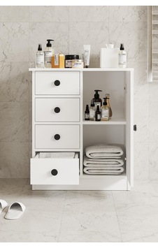 Elmar Çok Amaçlı Banyo Dolabı Beyaz Beyaz Elmar Çok Amaçlı Banyo Dolabı Beyaz Beyaz