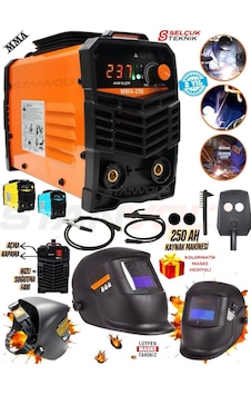 250 Amper İnverter Çanta Kaynak Makinesi + Ayarlı Otomatik Kararan Kafa Maskesi Colormatik 250 Amper İnverter Çanta Kaynak Makinesi + Ayarlı Otomatik Kararan Kafa Maskesi Colormatik