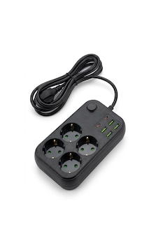 Go İthalat Çoklu Priz Uzatma Kablosu 4 Soket + 4 Usb + 2 Type-c Termal Akım Korumalı, Isıya Dayanı 0