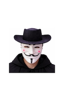 Vendetta - 102 - Maske Ve Şapka Seti Anonim Stil - Dpmıx-hb - Parti Maskesi Vendetta - 102 - Maske Ve Şapka Seti Anonim Stil - Dpmıx-hb - Parti Maskesi