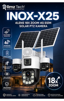 Inox X25 4lens 18x Zoom 4g Esim Solar Ptz Kamera Inox X25 4lens 18x Zoom 4g Esim Solar Ptz Kamera