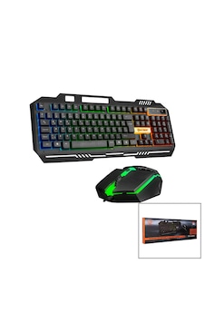 Everest Hkm-x86 Quin Gökkuşağı Işıklı Usb Kablolu Klavye - Mouse Set 150cm Kablo Diğer
