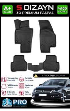 S-dizayn Vw Cc 3d Pro Havuzlu Paspas 2008-2017 A+ Kalite