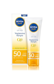 Nıvea Sun Yaşlanma Ve Leke Karşıtı Q10 Yüz Güneş Kremi Spf50 50 Ml, Nemlendirme, Normal Ve Kuru Ciltler Sku: Smg8690010403025 Açık Bej