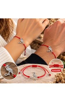 Bileklik Kadın Erkek Unisex Kırmızı İpli Flamingo Figürlü Taşlı Ayarlanabilir Bileklik Çok Renkli Bileklik Kadın Erkek Unisex Kırmızı İpli Flamingo Figürlü Taşlı Ayarlanabilir Bileklik Çok Renkli