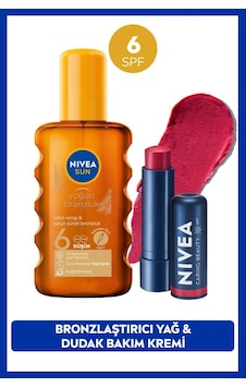 Sun Spf6 Bronzlaştırıcı Güneş Yağı 200ml Ve Kırmızı Renkli Nemlendirici Dudak Bakım Kremi Sun Spf6 Bronzlaştırıcı Güneş Yağı 200ml Ve Kırmızı Renkli Nemlendirici Dudak Bakım Kremi