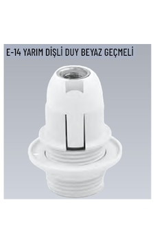 10 Adet E14 Yarım Dişli Geçmeli Beyaz Duy 10 Adet E14 Yarım Dişli Geçmeli Beyaz Duy